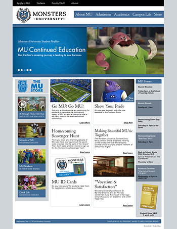 Monsters University, Official Website