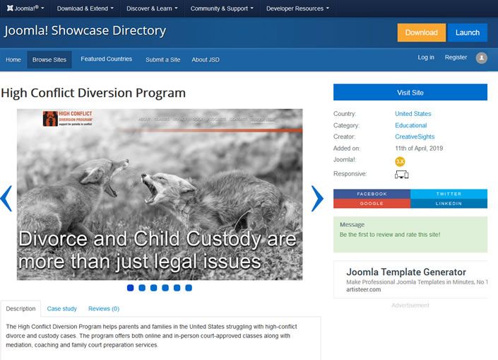 Joomla! Showcase - High Conflict Diversion Program