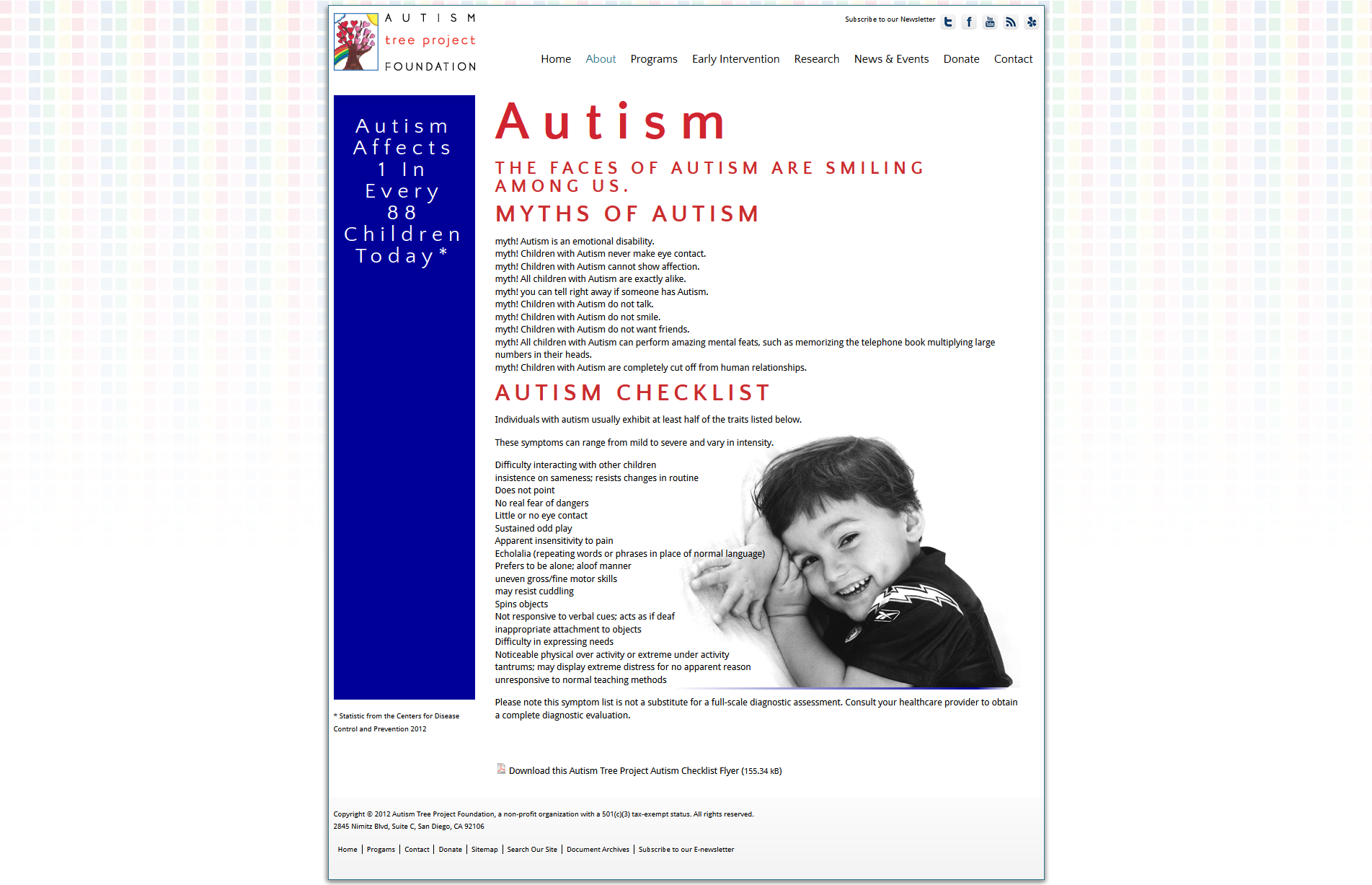 Autism tree project foundation website redesign